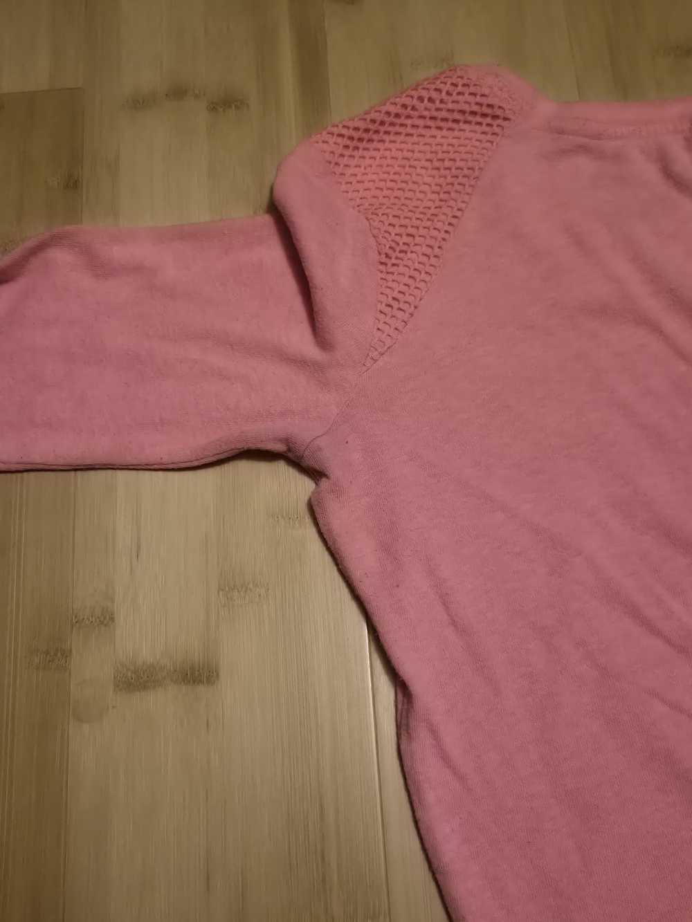 PINK Victoria's Secret Pink Waffle Shoulder Crewneck Top XS Logo Sweatshirt - Picture 8 of 11